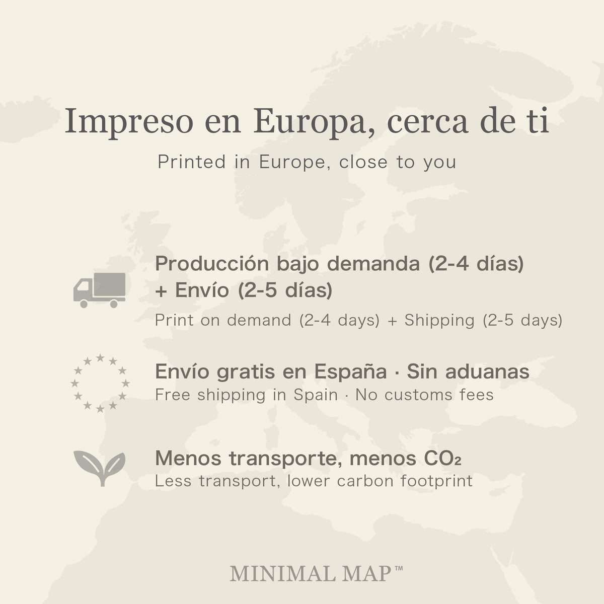 Póster mapa de Japón – Lámina minimalista (japonés e inglés)